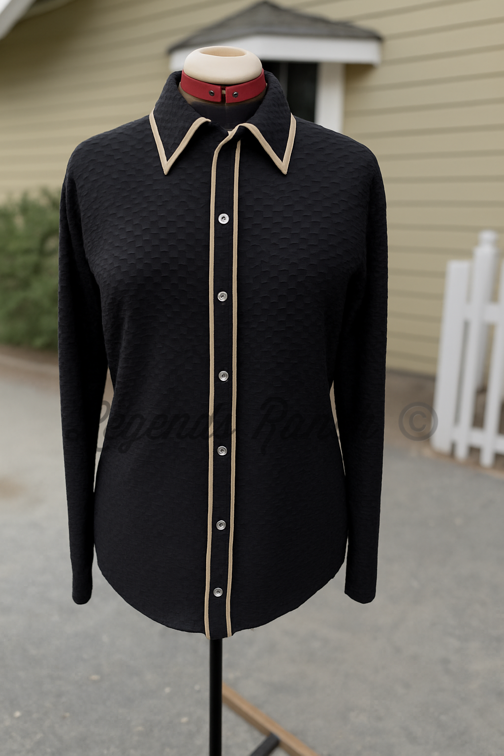 Black Tan Trim Waffle